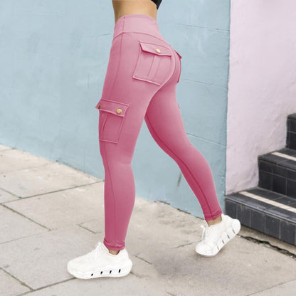 Damskie Legginsy Sportowe z Kieszeniami Cargo - 2