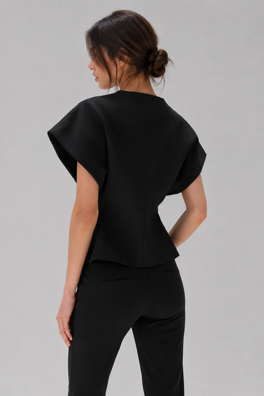 Damska Bluzka z Kopertowym Dekoltem i Rękawem Krótkim - 5
