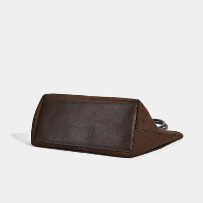 Damska Torba Shopper z Kosmetyczką, Dwuczęściowy Komplet w Stylu Retro - 9