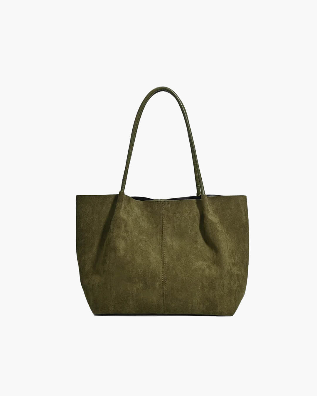 Damska Torba Shopper z Kosmetyczką, Dwuczęściowy Komplet w Stylu Retro - Zielony
