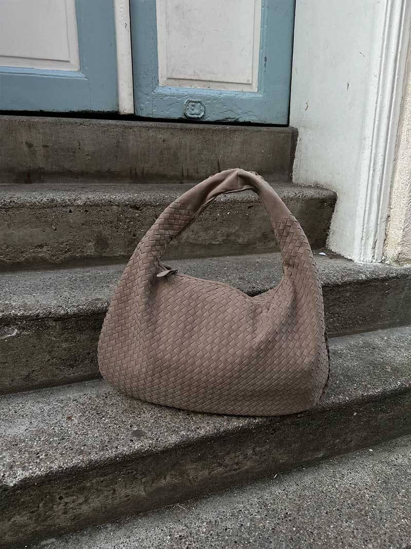 Damska Torba Shopper Oversize Pleciona z Panelami