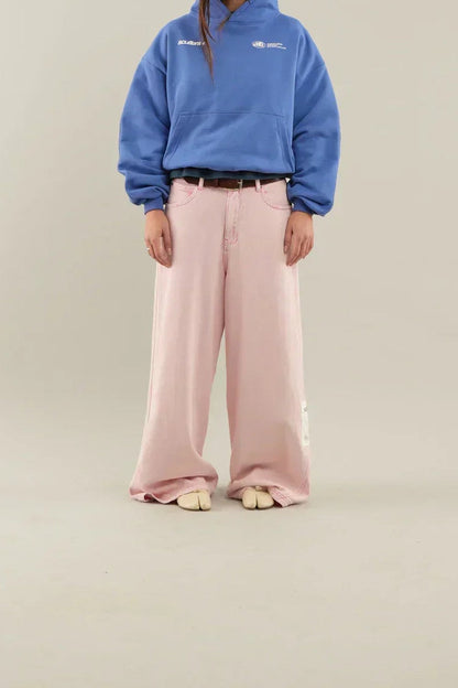 Damska Bluza Oversize z Regulowanym Kapturem - Niebieski